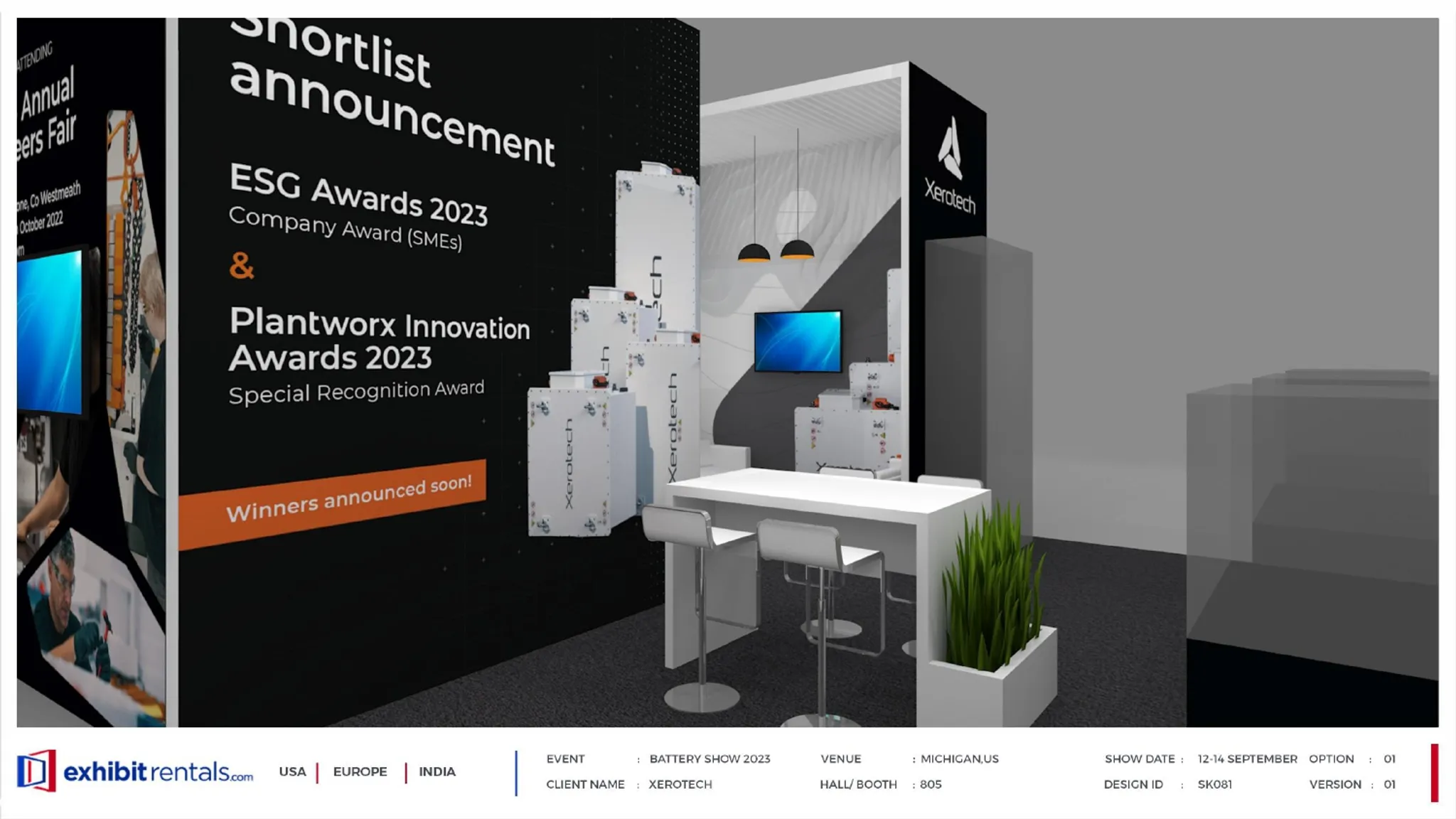 20x20 Peninsula booth design by Exhibit-Rentals